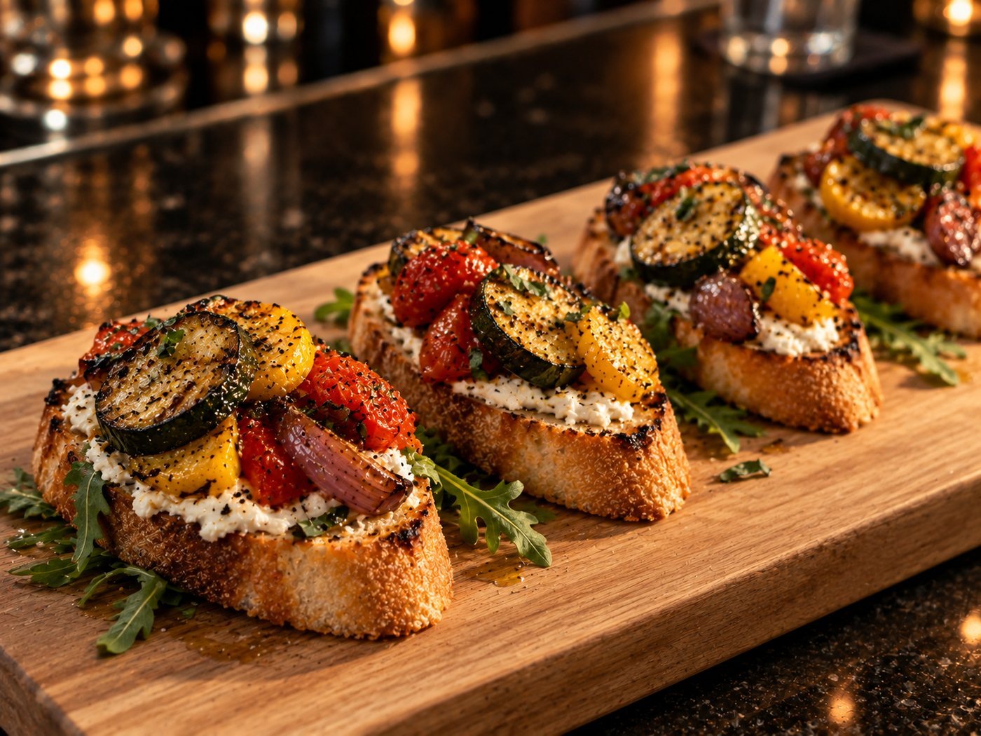 Roasted Ratatouille & Goat Cheese Toast